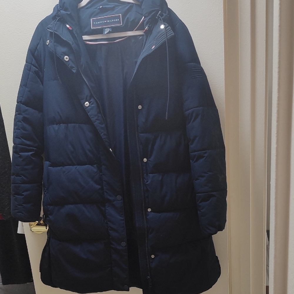 Tommy Hilfiger Blue Puffer Jacket with Hood